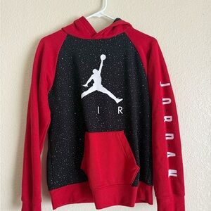 Jordan Red and Black Speckled Hoodie